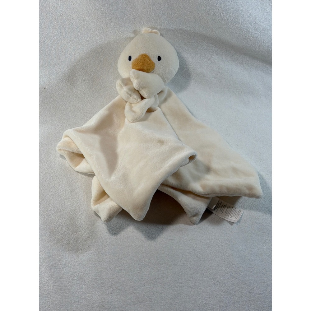 Carters Duck Plush Security Blanket Cream Baby Lovey Stuffed Animal Snuggler